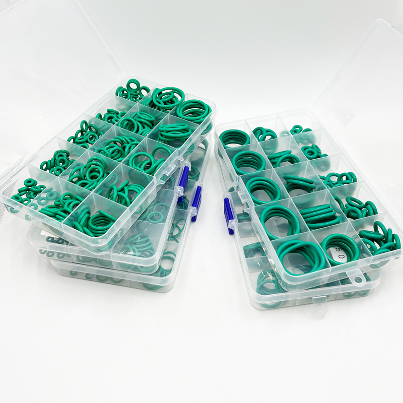 Fkm O Ring Kit Afdichting Pakking Groene Fluor Rubber O-Ring Isolatie Corrosiebestendige Warmte Kraan Loodgieterswerk Auto Pakking