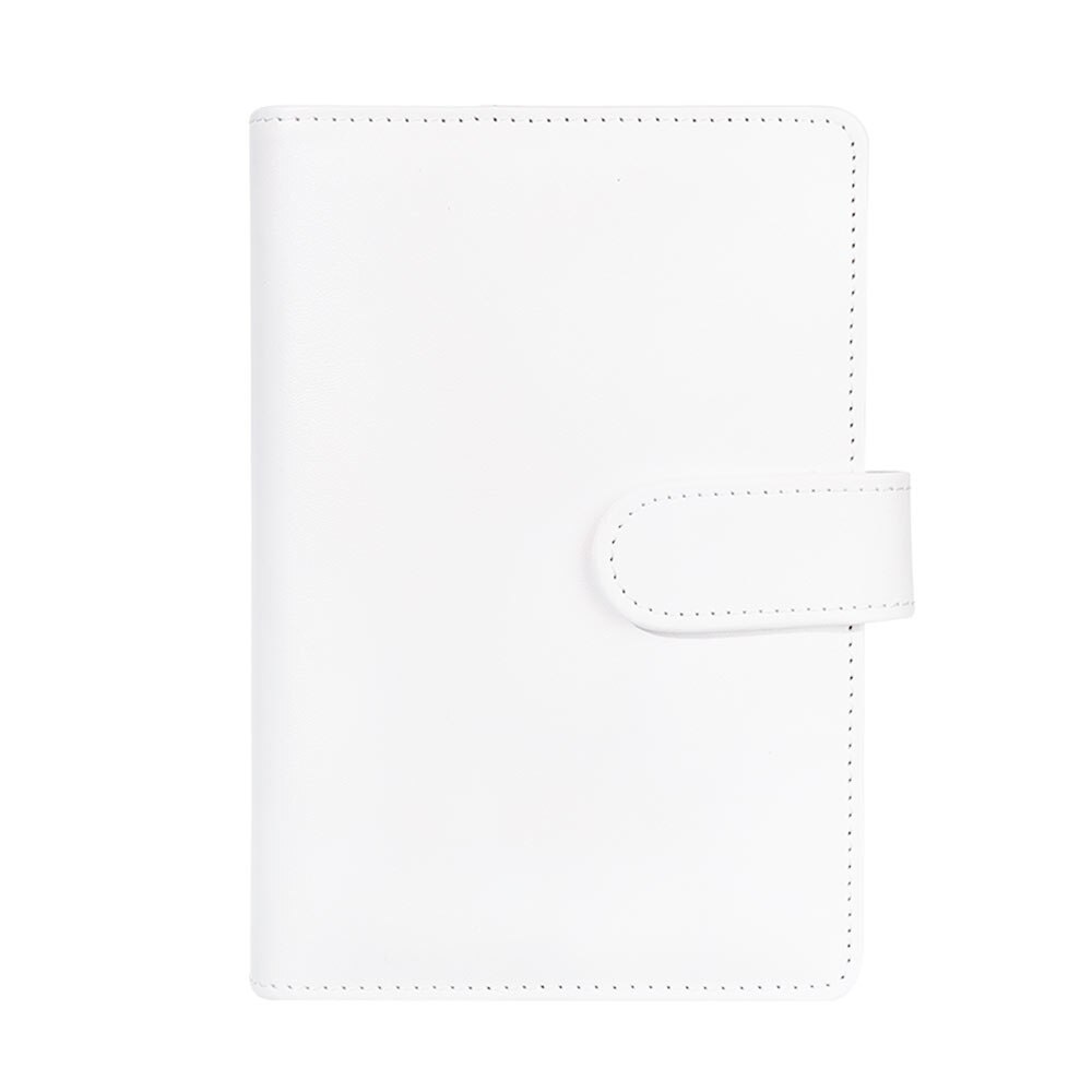 1PC A5 A6 Classic Loose Leaf Ring Binder Notebook Multifunctional Planner Weekly Monthly Diary Notebook Cover School Stationery: A6	white