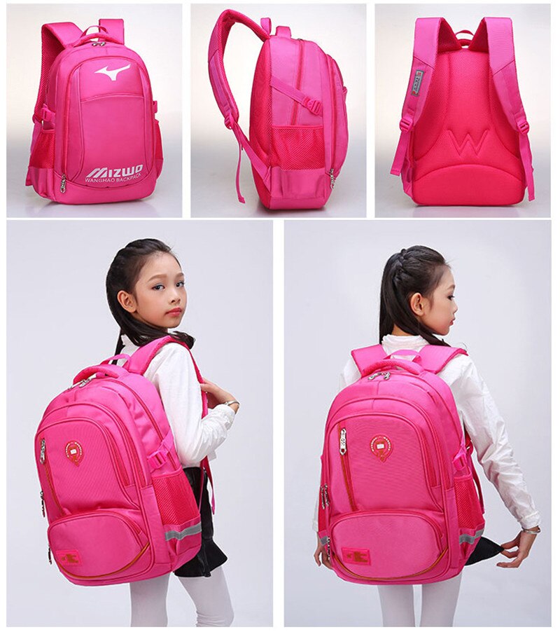 Children School Bag Boys Girls Backpack Waterproof School Bag School Backpack Safety reflective strip 2 size