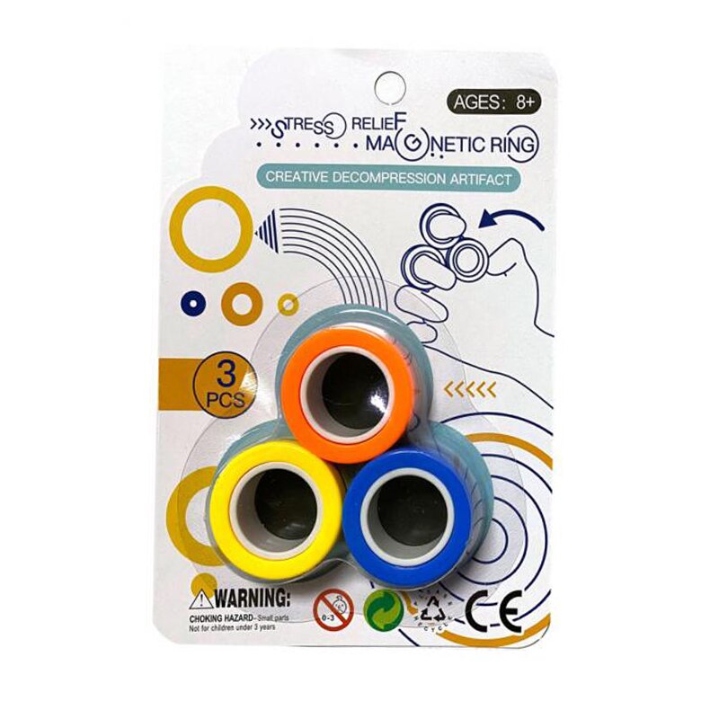 Dito Anello Magnetico Anello di colore Casuale di Decompressione per Alleviare Lo fatica Sollievo Autismo L'ansia del Giocattolo di Trasporto libero: casuale colore