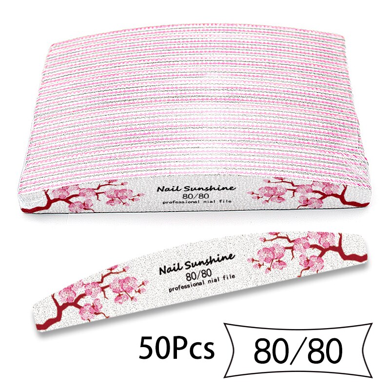 25/50Pcs Nail File Salon Nail Files Reusable Nail File Flower 80/100/150/180/240 Manicure Tools: 80 80 50Pcs