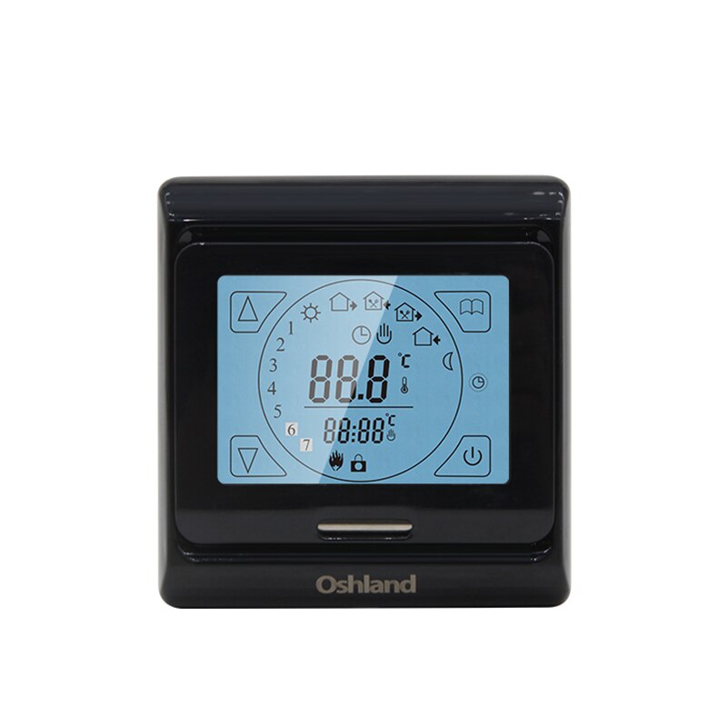 Black Color Digital Floor Heating Thermostats 16A Programmable Room Touch Screen Temperature Controller