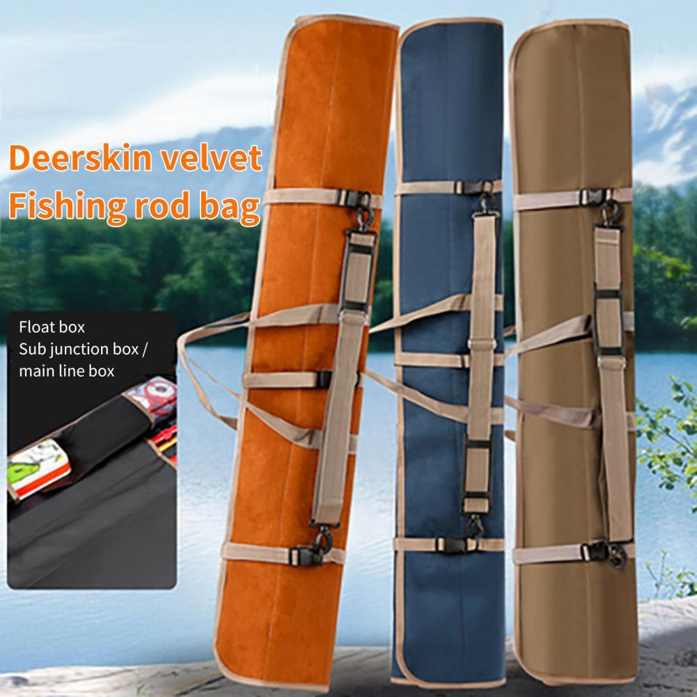 Faux Suede Staaf Carrier Tas Draagbare Waterdichte Grote Capaciteit Hengel Zak Drie Fix Riem Staaf Case Organizer