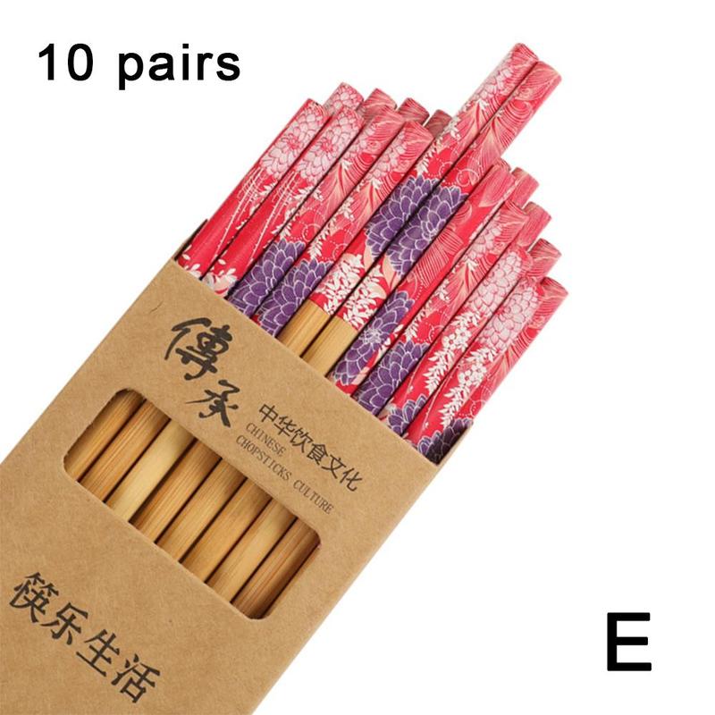 Chinesischen Stil Gedruckt Stäbchen Kasten einstellen Stäbchen Lebensmittel Kochen Hohe Stäbchen Wesentliche Lange Produkt Chine W6K9: E