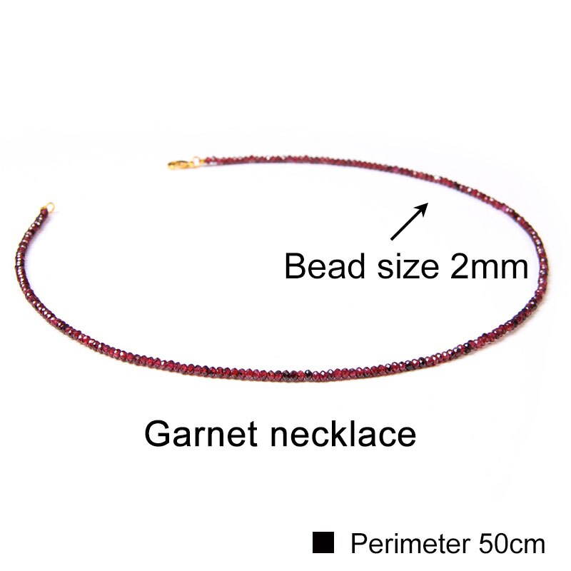 Collana di pietre preziose minimaliste piccole perle di cristallo sfaccettato collane girocolli acquamarina per donna uomo gioielli femminili regalo bohémien: Garnet