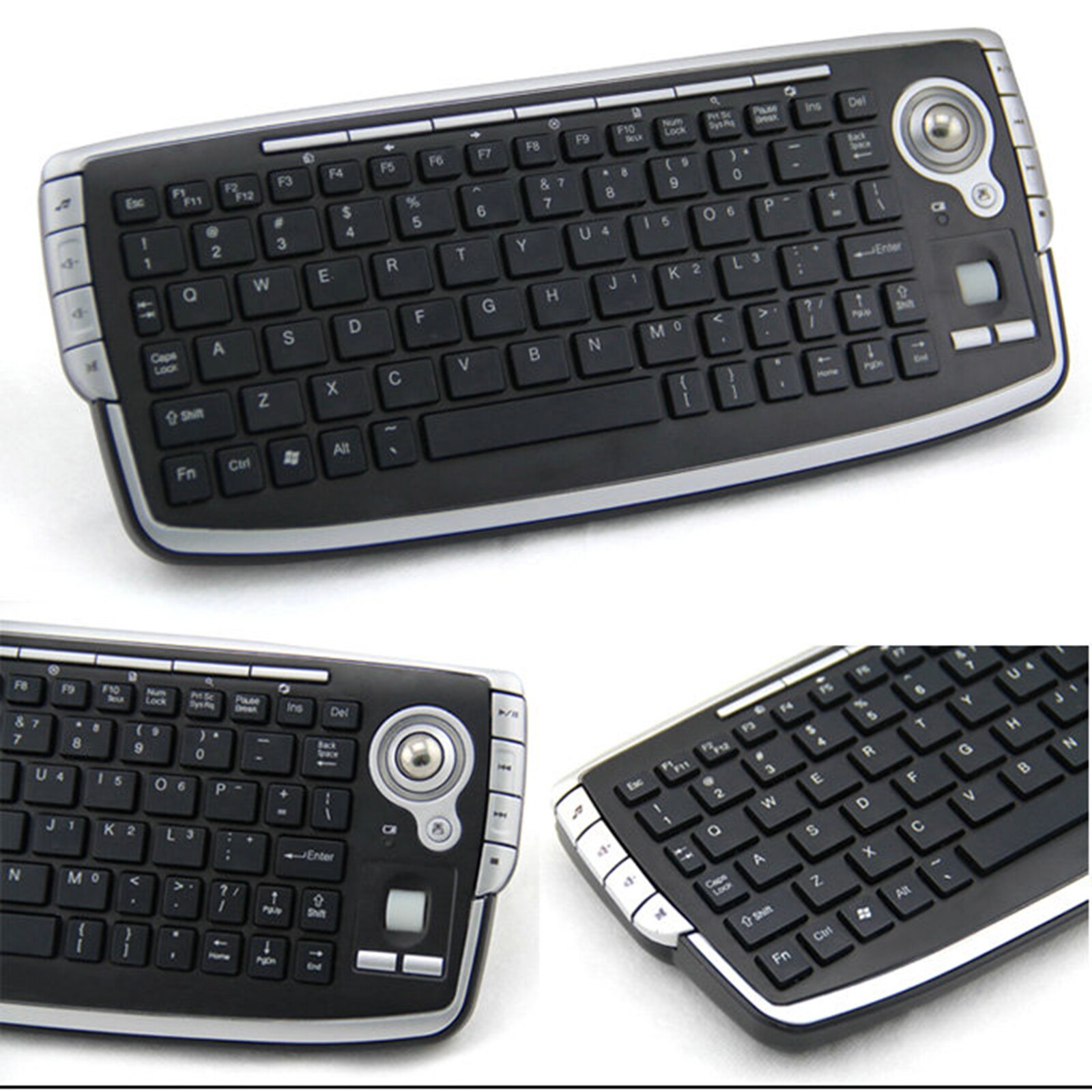 2.4GHz Portable Keyboard With 1000DPI Trackball Optical Mouse Portable Compact Wireless Keyboard Office Meeting Keyboard