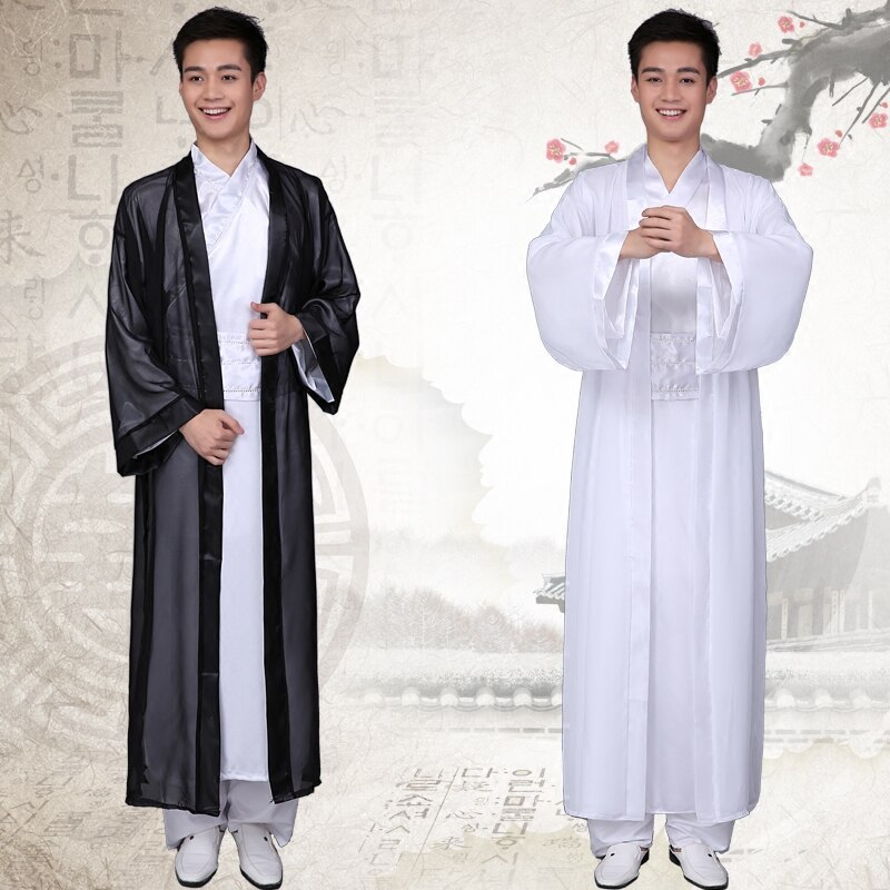 Kinesisk national hanfu sort oldgammel kina kostume hanfu mænd tøj traditionelt national tang jakkesæt scene cosplay kostumer