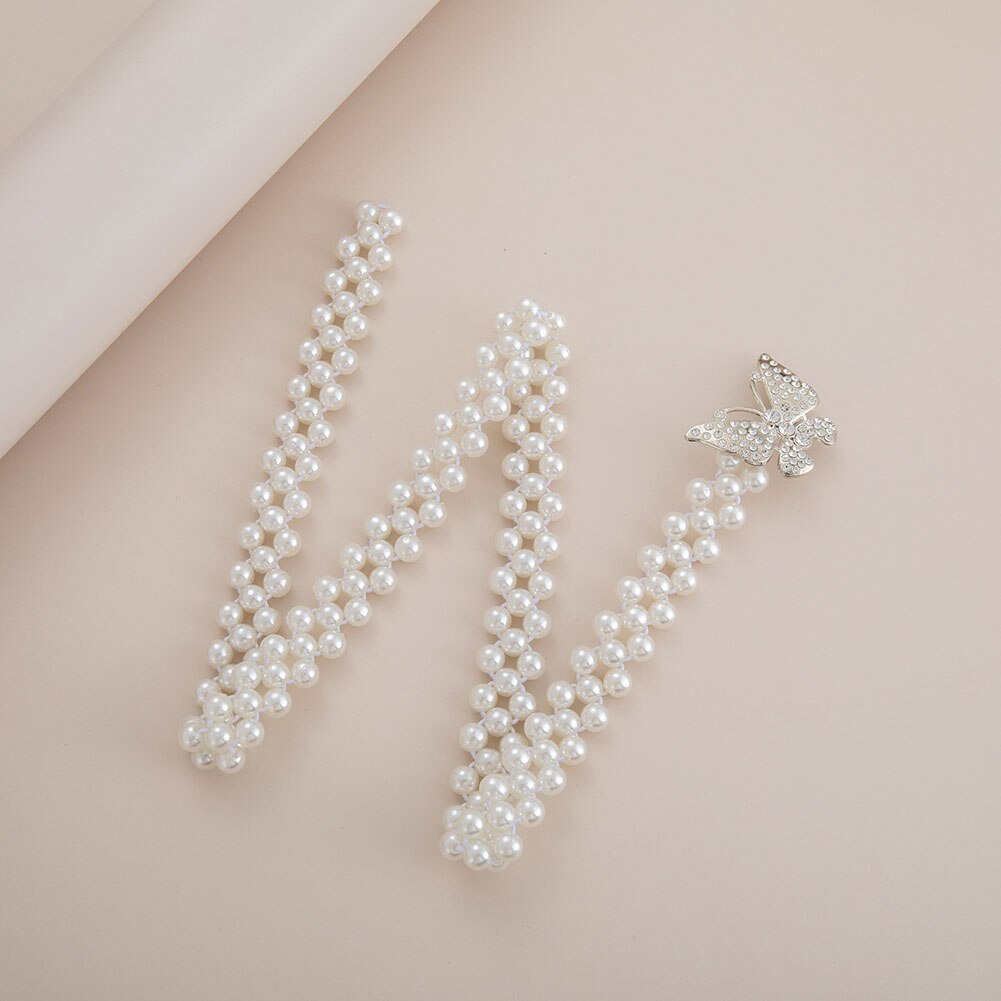 Elegante Parel Taille Ketting Vrouwen Jurk Vlinder Hanger Streetwear Metalen Koreaanse Broek Tailleband Riem Ketting Kleding Accessoires