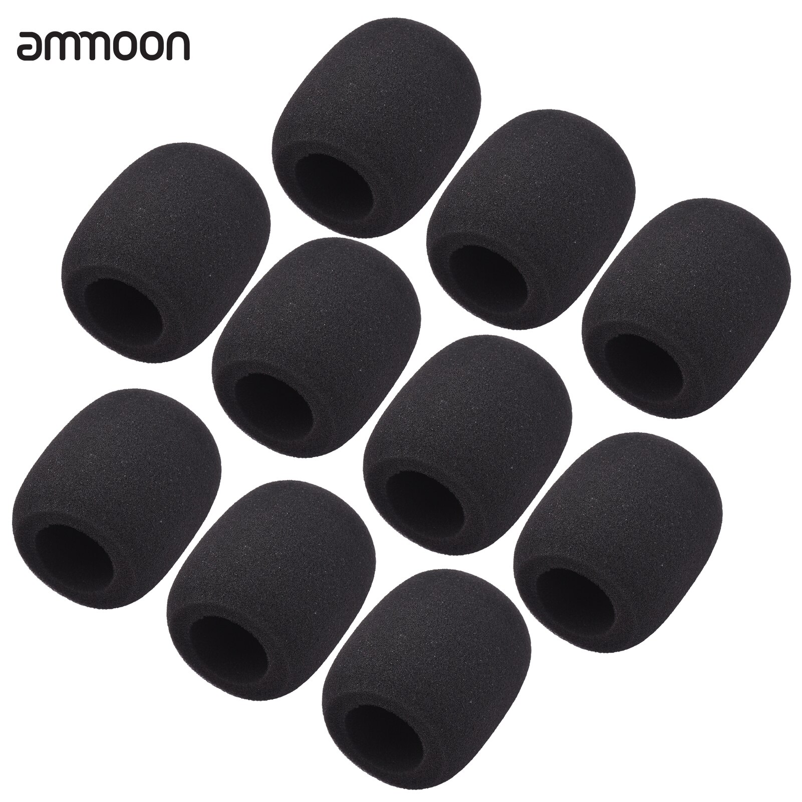 Ammoon 10Pcs Microfoon Foam Voorruit Voorruit Ruisonderdrukking Spons Mic Cover Voor Handheld Condensator Microfoon