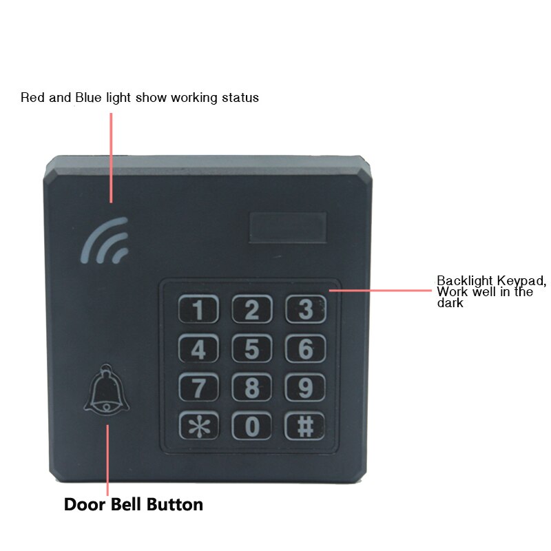 Wasserdichte tastatur RFID 125Khz/13,56 Mhz Ich würde IC Zugriff Kontrolle Leser Eintrag Zugriff Kontrolle Tastatur wiegand 26 34 ausgang Leser