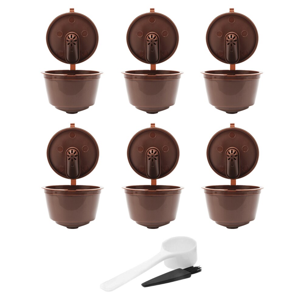 3rd återanvändbara dolce gusto kaffekapslar för kaffe dolcegusto nescafe-maskin återanvändbara dulce gusto kaffefilter: 6 st brun