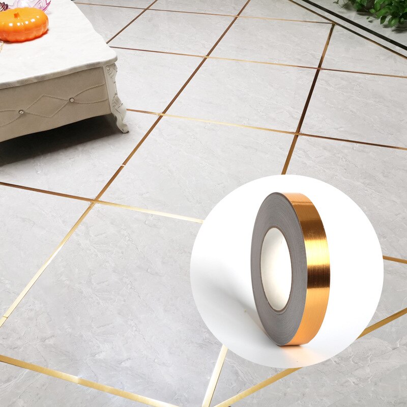 Rollo de cinta decorativa de cerámica, autoadhesiva, impermeable, antihumedad, para pared y suelo, 0,5 cm/1cm/2cm de ancho, 1 rollo