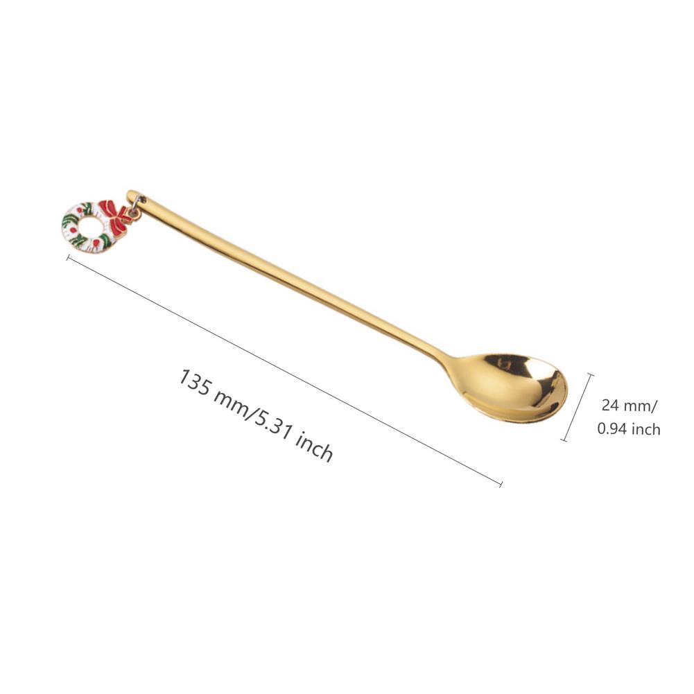 6Stck Weihnachten Löffel einstellen Mini Goldene Teelöffel innovativ Kaffee Löffel Rühren Löffel Zucker Löffel Teelöffel Für Weihnachten