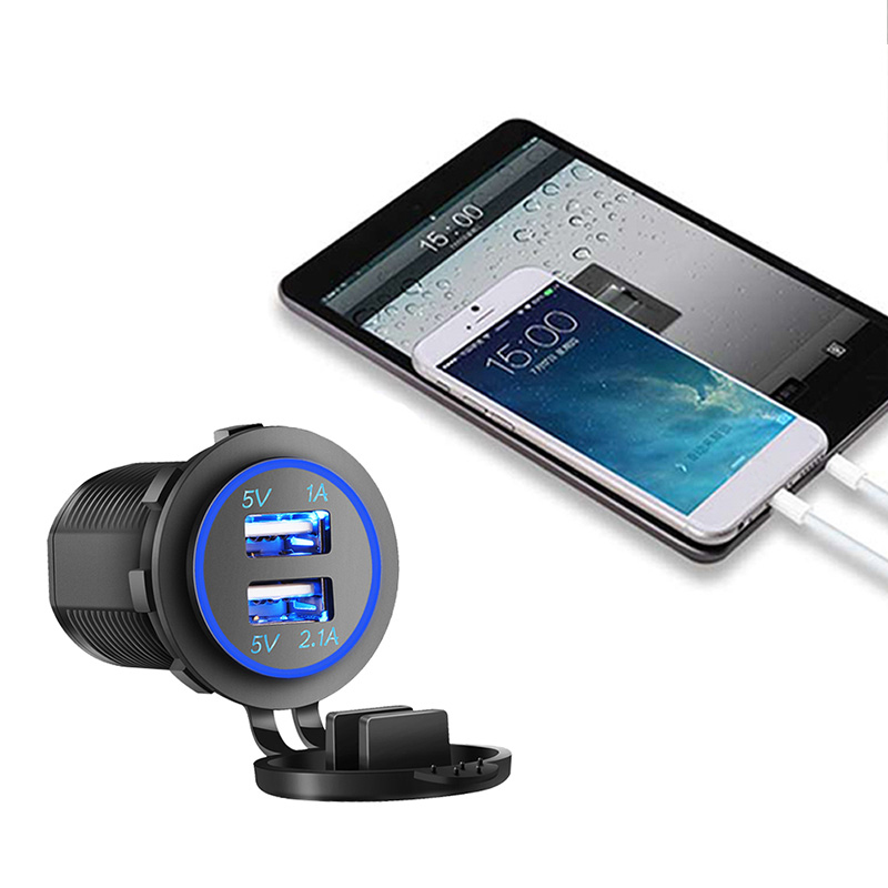 Chargeur USB universel pour moto et bateau | modèle, chargeur de voiture, double chargeur USB avec 3. 1a charge rapide pour camions automobiles, dispositif USB pour bateau