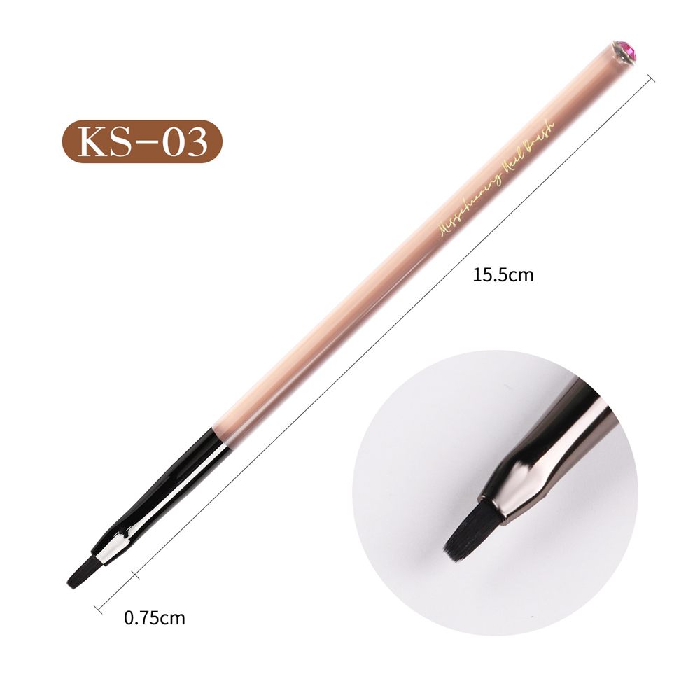 Akrylnagelkonstborste manikyrborstar nageltillbehör tillbehör målningspenna akrylgelnagelkonstverktyg borstar: Ljusgul