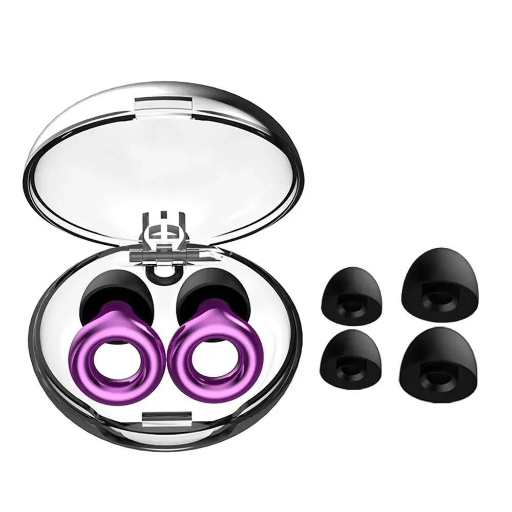 Siliconen oordopjes voor zwemmen Slaap Ruisonderdrukking Ruisonderdrukking-Geluiddicht Verminder storingen - lus Oordopjes Benodigdheden: Paars