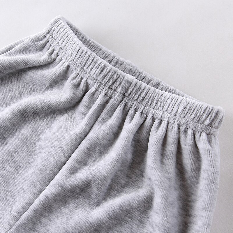Baby velour långbyxor flickor elastisk midja pojkar byxor barnkläder lite q klädstil för höst och vinter