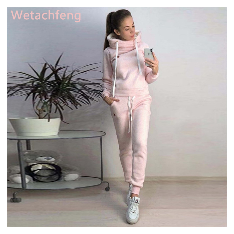 Xxxxl Jumpers Winter Black Pink Womens Tops And Blouses Hoodie Sweatshirt Pocket 2 Piece Set Suit Ropa Mujer Tracksuit For Women