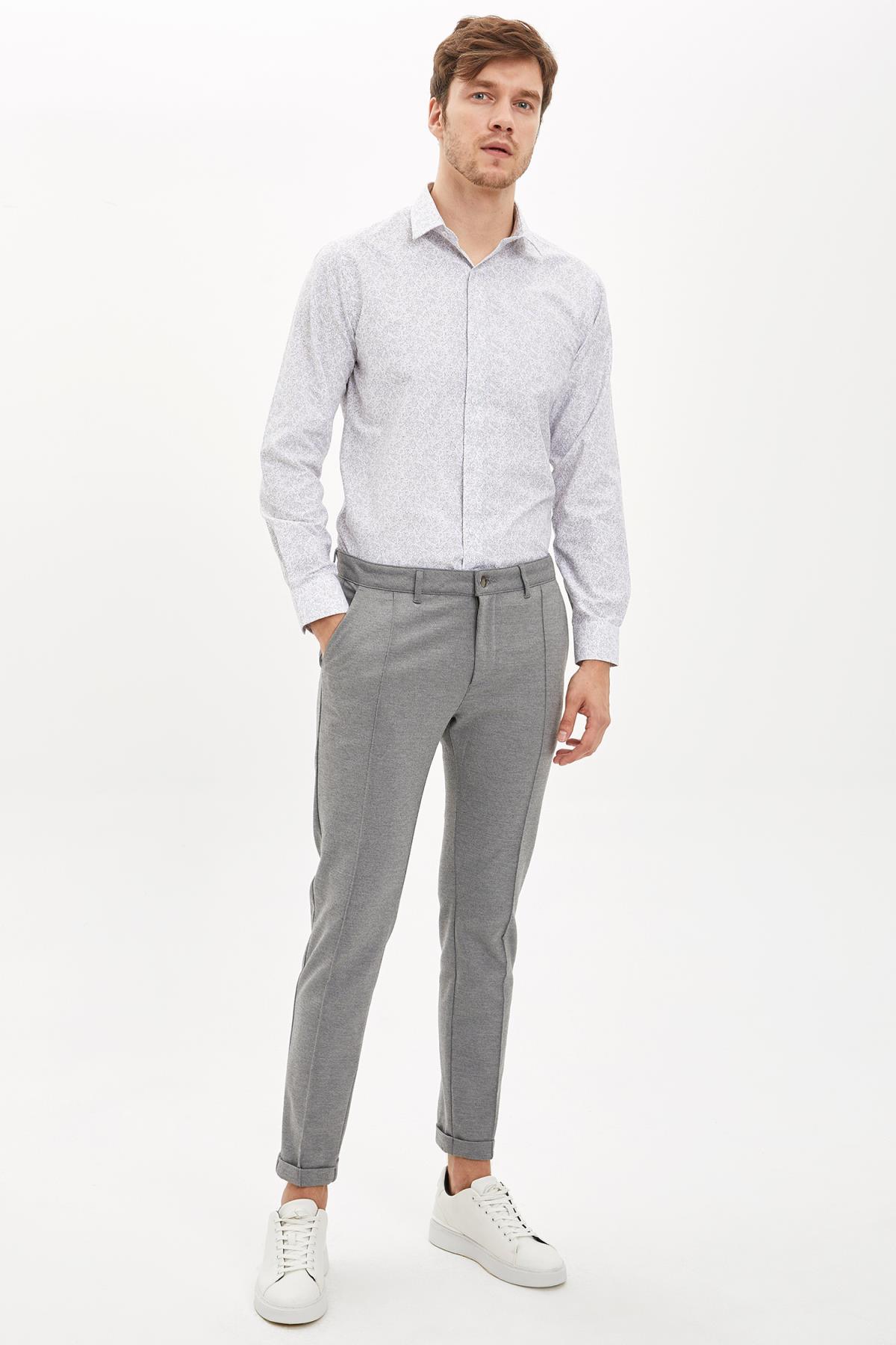 Defacto desenli slim fit uzun collu gömlek -n5375 az 20au