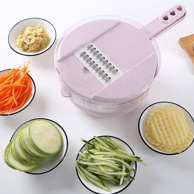 12 In 1 Multi-Functionele Groentesnijder Slicer Blade Mandoline Aardappel Dunschiller Wortel Kaas Rasp Groentesnijder Keuken