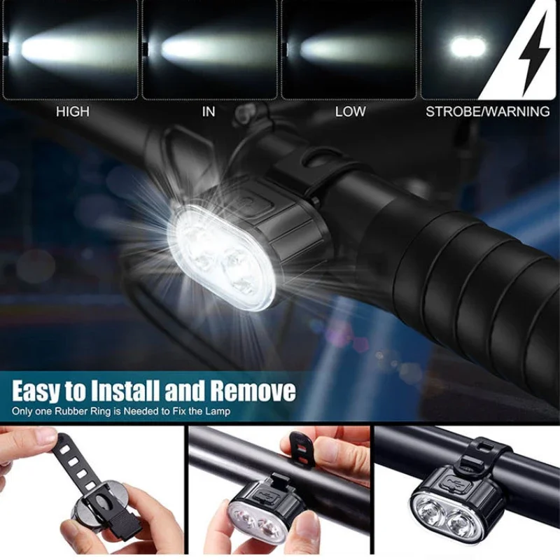 Cykel baglygte forlygte vandtæt cykel led advarselslys mountainbike lysende lampe nat ridning udstyr cykellys