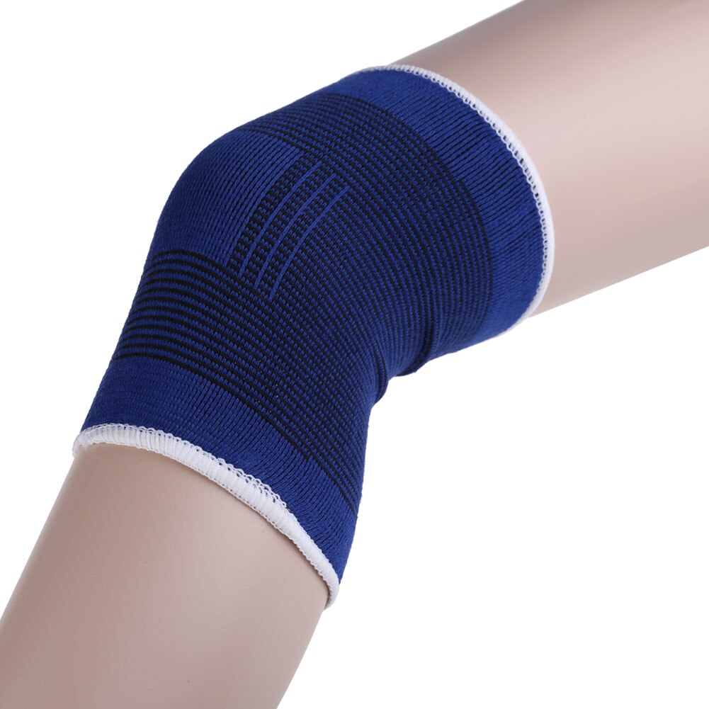 1 Paar Elastische Knie Blauwe Kniebeschermers Knie Brace Been Artritis Injury Gym Mouwen Elastische Bandage Enkel Brace Ondersteuning