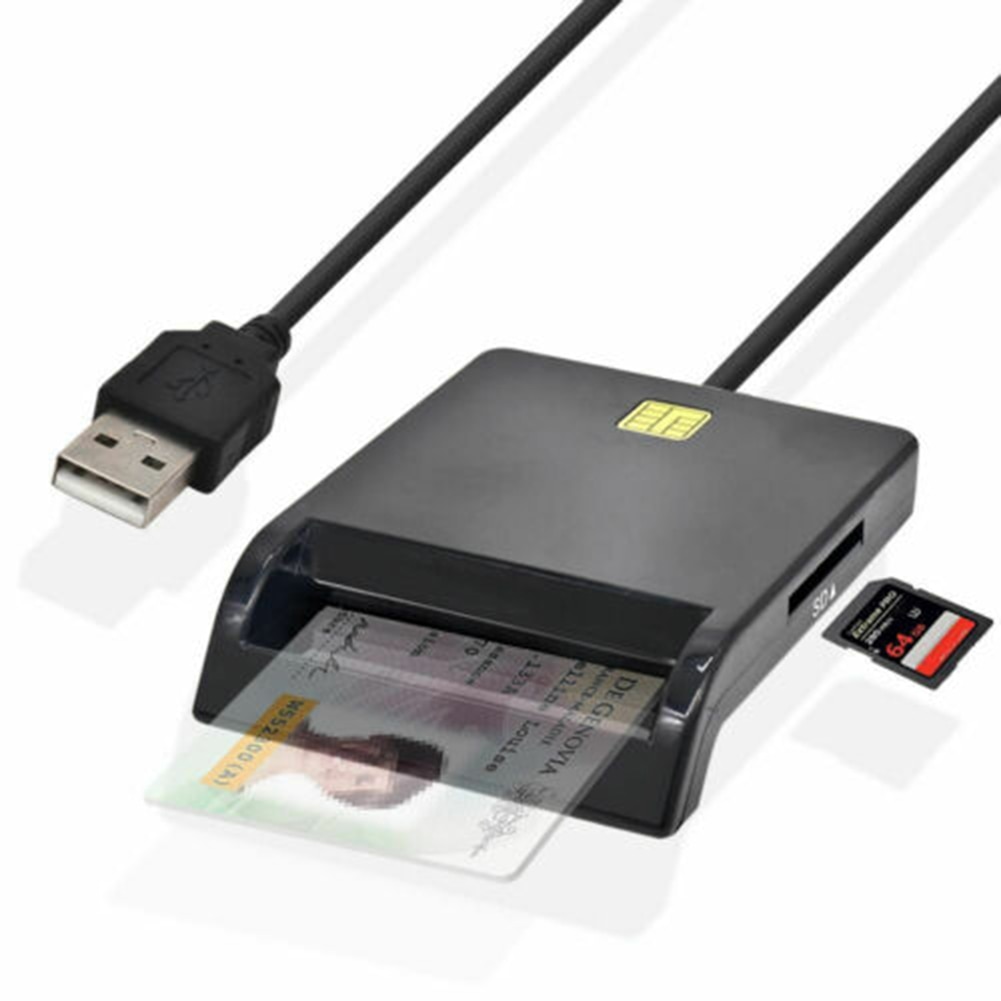 USB Smart Card Reader CAC Common Access Card Reader Adapter for Online SIM / ATM / IC/ID Cards Cloner Connector