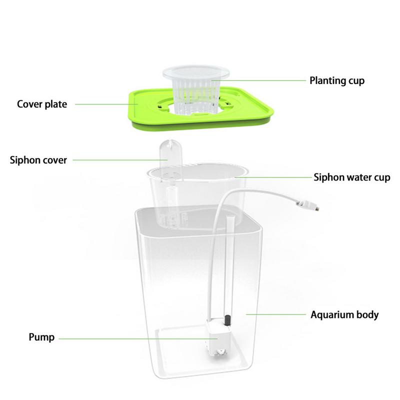 Pecera acrílica para peces y verduras, pecera transparente de escritorio para acuario, agua libre de simbiótica, para oficina, original