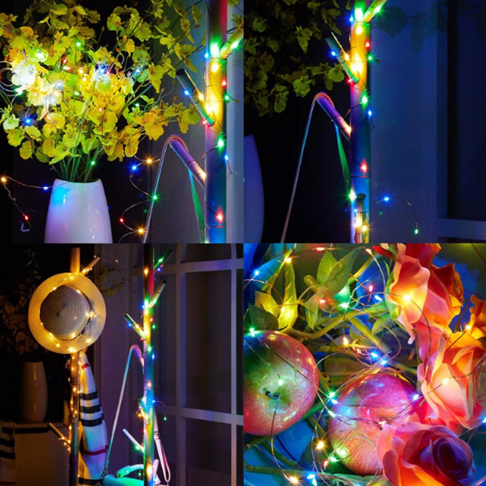 5M 10M Sound Activated LED Music String Lights Battery/USB Operated Copper wire Christmas ligths for home Wedding Party