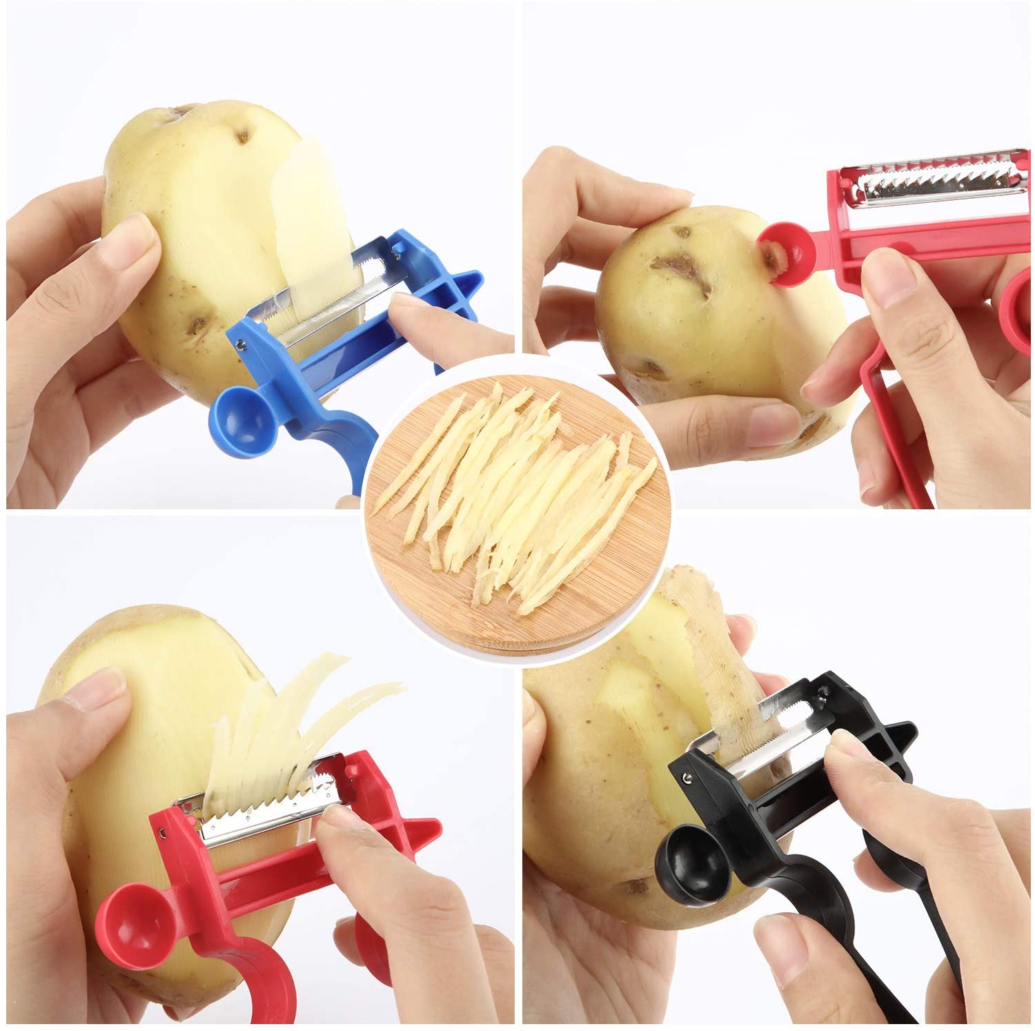 Kitchen Vegetable Magic Trio Peeler Set Stainless Steel Slicer Shredder Multi-functional Blade Grater Kitchen Accessories Tools