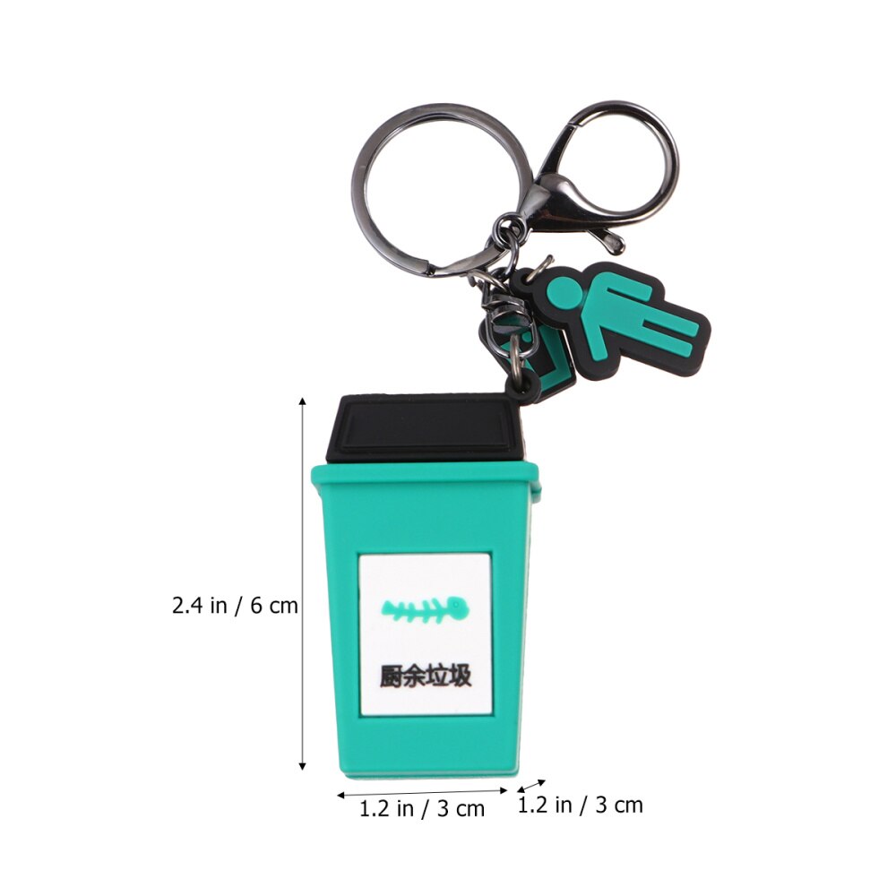Classification Trash Bin Keychain Key Ring Stylish Key Hanging Decoration Key Holder Small for Men (Blue)