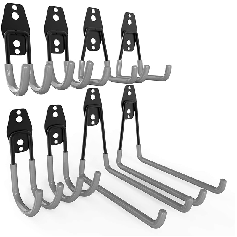 Garasjekroker , 8- pk garasje oppbevaring kroker kleshengere brakett verktøyholder, dobbel vegg kroker garasje organisasjon: misligholde tittel
