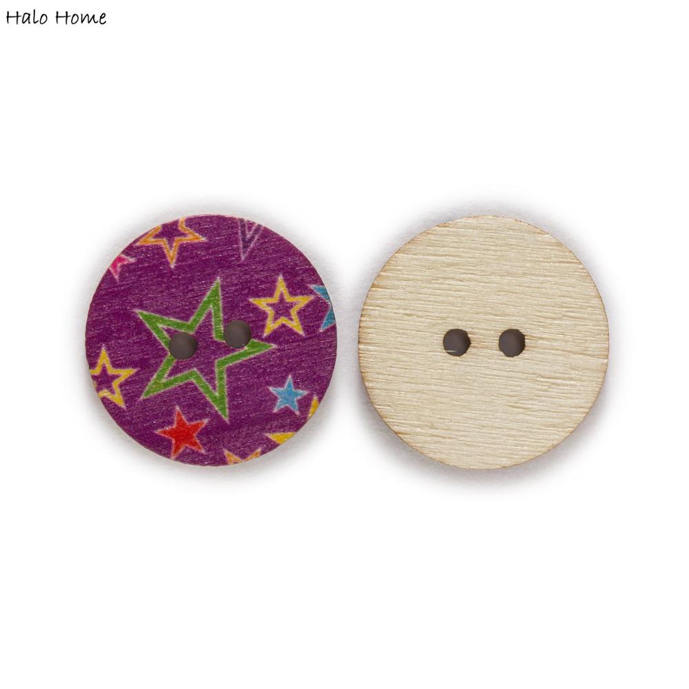 Botones redondos de madera de la serie de flores, accesorios para manualidades de ropa, álbum de recortes, costura hecha a mano, tarjeta de , decoración DIY, 15-25mm, 50 Uds.