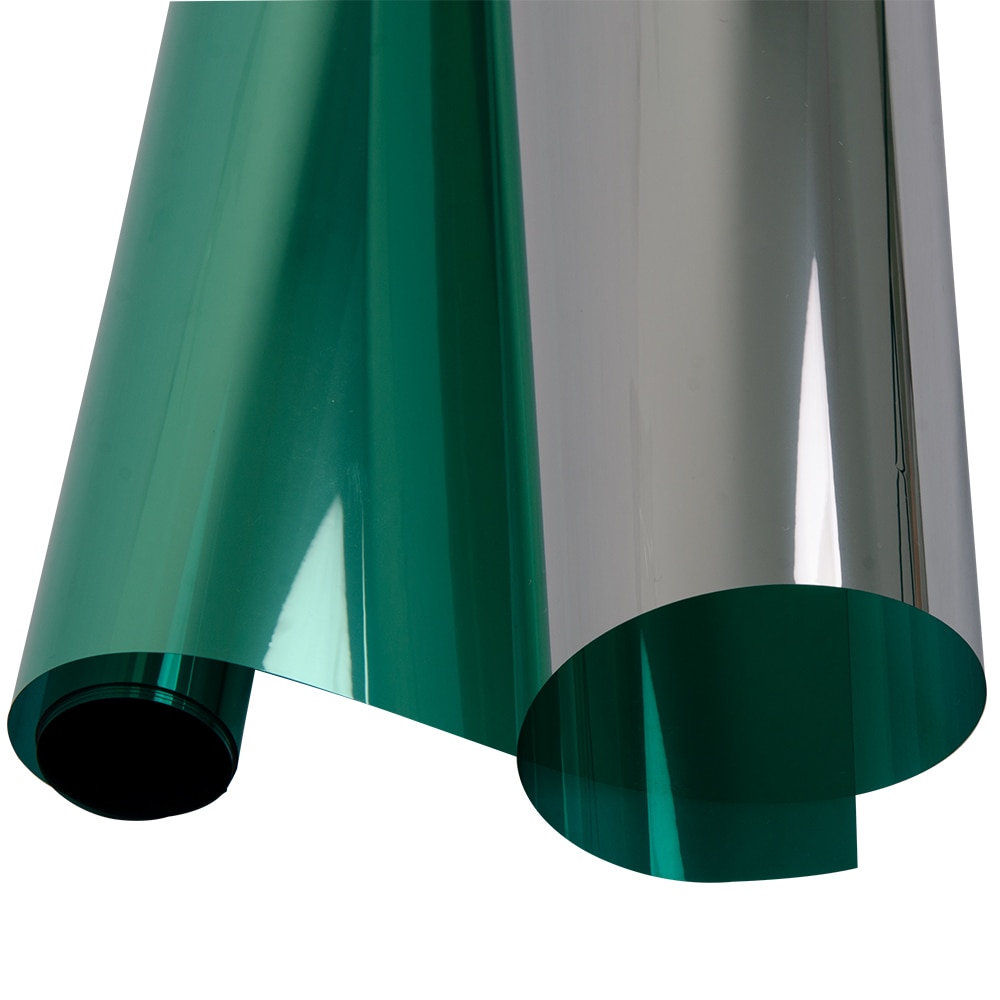 Sunice Silver & Green Solar Tint Een Manier Mirrored Reflecterende Glasfolie Privacy Decoratieve Glas Sticker Zelfklevende 0.9X2 M