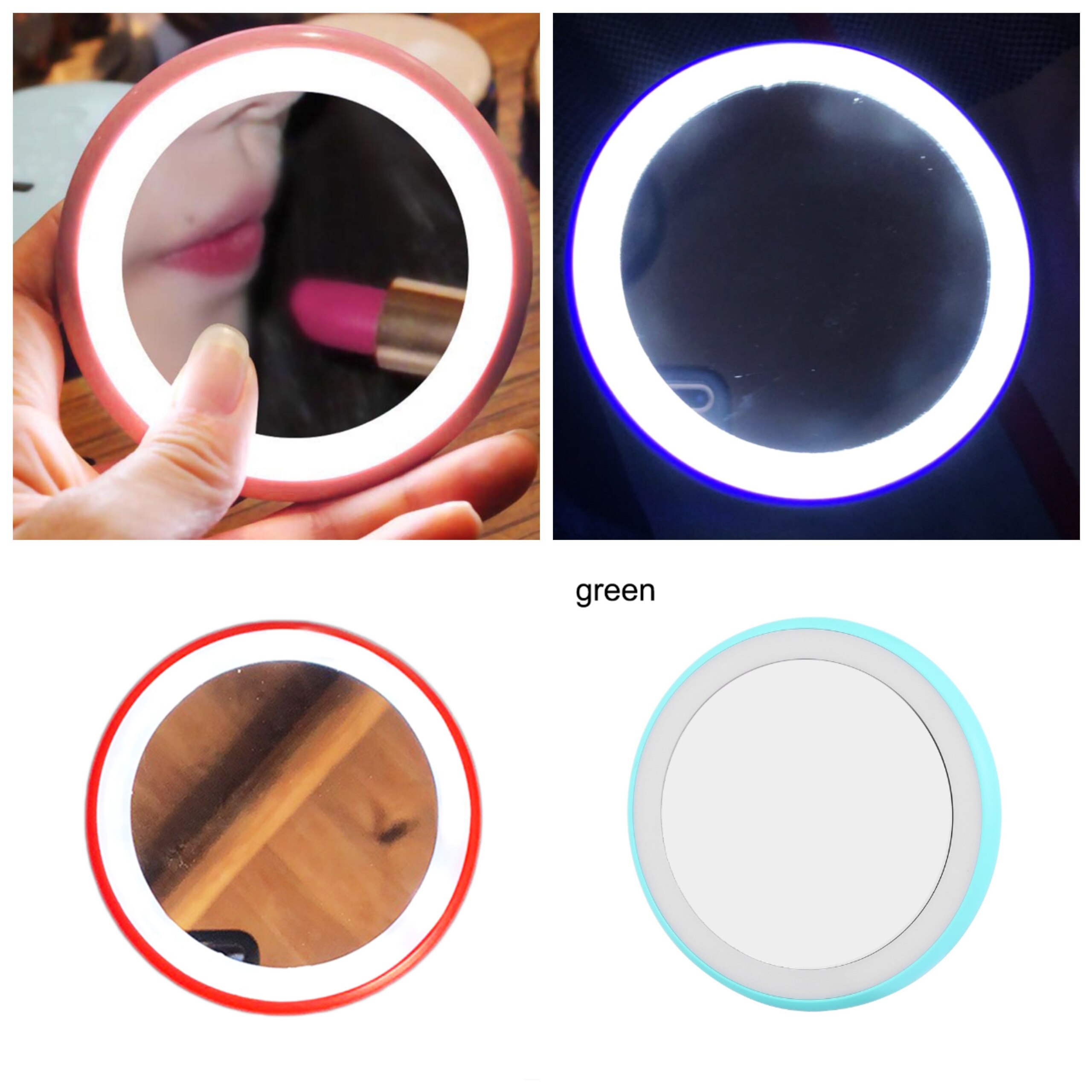 Espejo portátil de mano para maquillaje, espejo Led para damas, espejo de mano cosmético y espejos LED de viaje con sensor de belleza para chicas