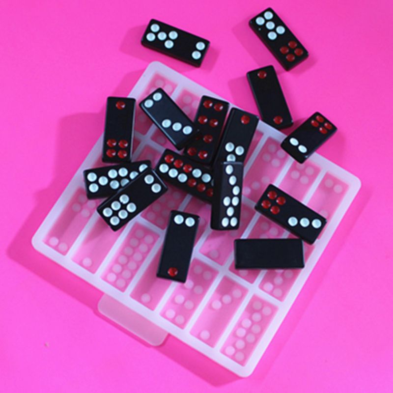 Silikone domino skimmel chokolade kage slik polymer ler domino epoxyharpiks skimmel domino spil casino sjov kunst håndværk