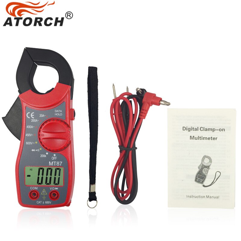 ATORCH elektroniczny multimetr cyfrowy miernik cęgowy DC AC napięcie prądu szczypce odporność wzmacniacz miernik rezystancji Medidor Multimetre narzędzia: Czerwony