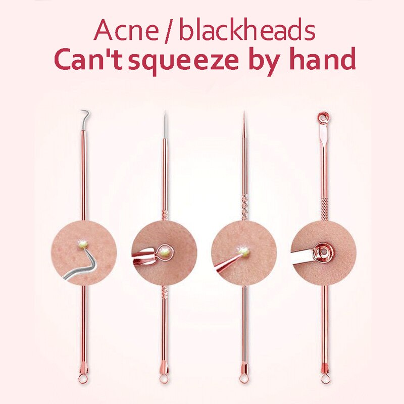 4 stuks naalden voor het verwijderen van mee-eters en acne, gezichtsverzorging, zwarte puntjes verwijderen voor acne, verwijderaar van mee-eters en puistjes in de huid van het gezicht