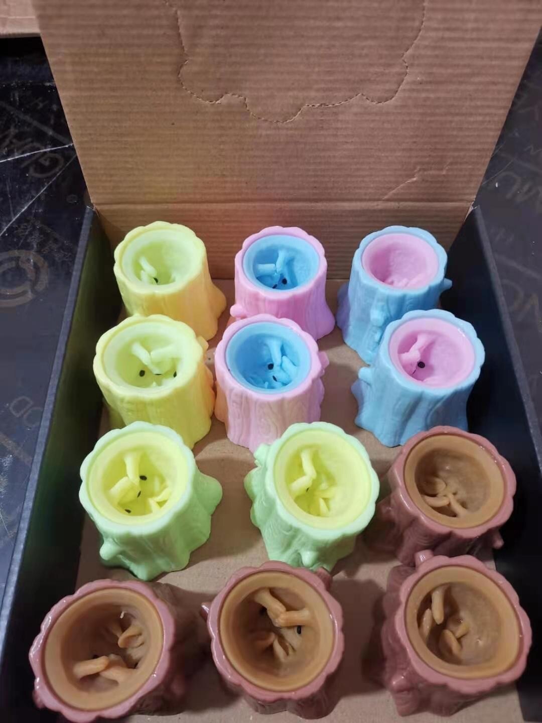 Cute Animal Squirrel Squeeze Squirrel Vent Squirrel Cup Decompression Toy Stump Rubber Stake Fidget Toys For Friends