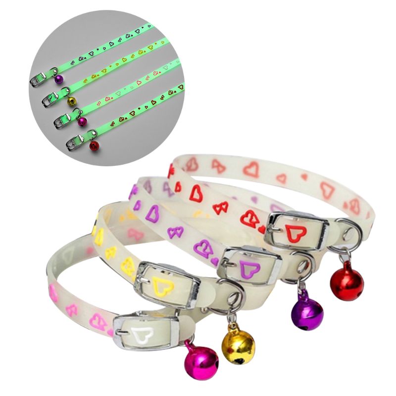 Huisdier Gloeiende Halsbanden Met Bells Glow Nachts Honden Katten Ketting Licht Lichtgevende Hals Ring Accessoires: D