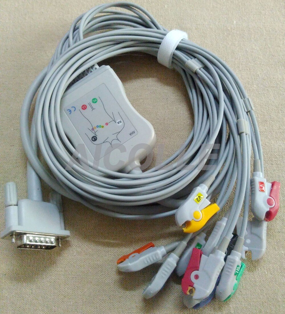 Yhteensopiva  m1770a m1771a m1772a sivukirjoittimen 100 200 200i ekg kaapelin 10 johdon ekg kaapelin liittimen kanssa