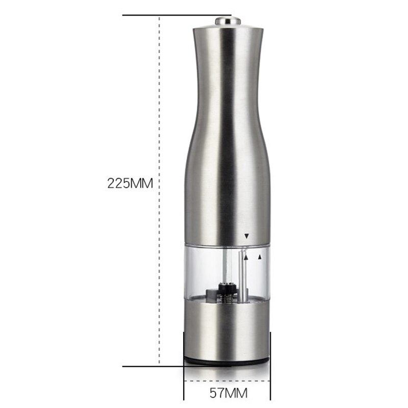 Electric Pepper Mill Stainless Steel Salt and Pepper Grinder Adjustable Ceramic with LED Light Automatic Spice Mill Home Tools
