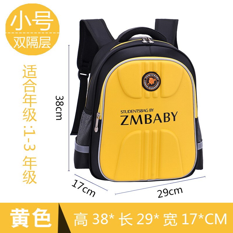 Wasserdichte schulranzen für jungen und mädchen der 1-3-6. klasse, orthopädische schulrucksäcke, grundschulranzen: Kleine gelbe