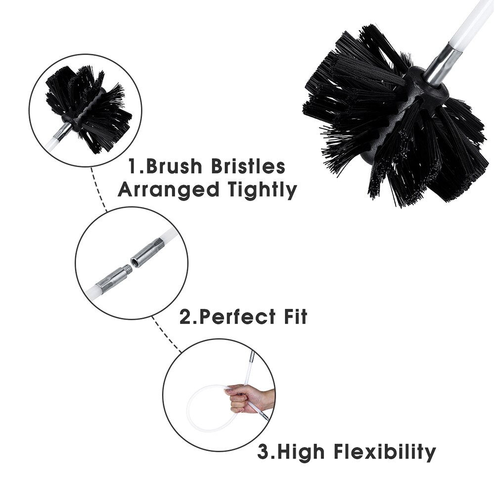 6/8/12Pcs Droger Duct Vent Lange Handvat Flexibele Staaf Schoorsteen Borstel Schoonmaak Tool