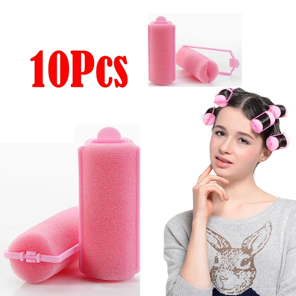 10 Stuks Zachte Spons Schuim Kussen Haar Rollen Slapen Krulspelden Kappers Kit Diy Thuis Haar Styling Tool Kapsalon Voor Kapper