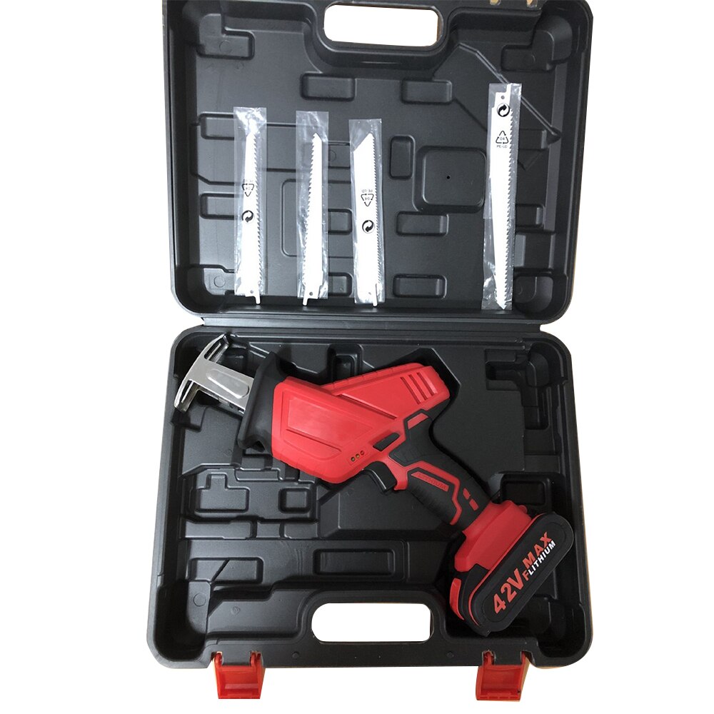 Portable Reciprocating Saw Garden Wood Metal Small Logging Saw Cordless Lithium Battery Wear-resistant Labor Saving Cutting Saw: Toolbox