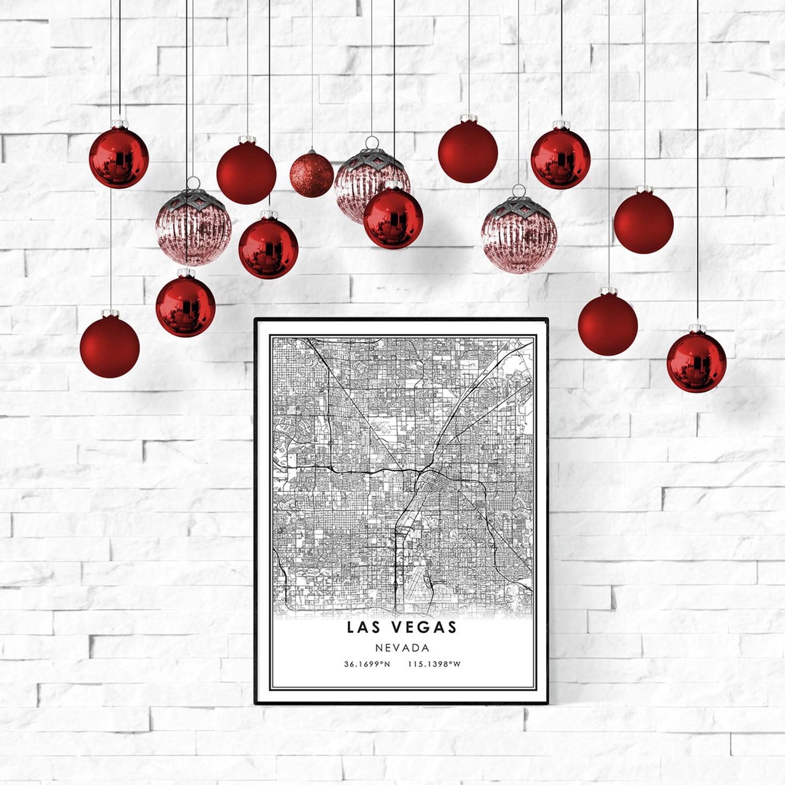 Las Vegas map print poster canvas | Las Vegas city map print poster canvas