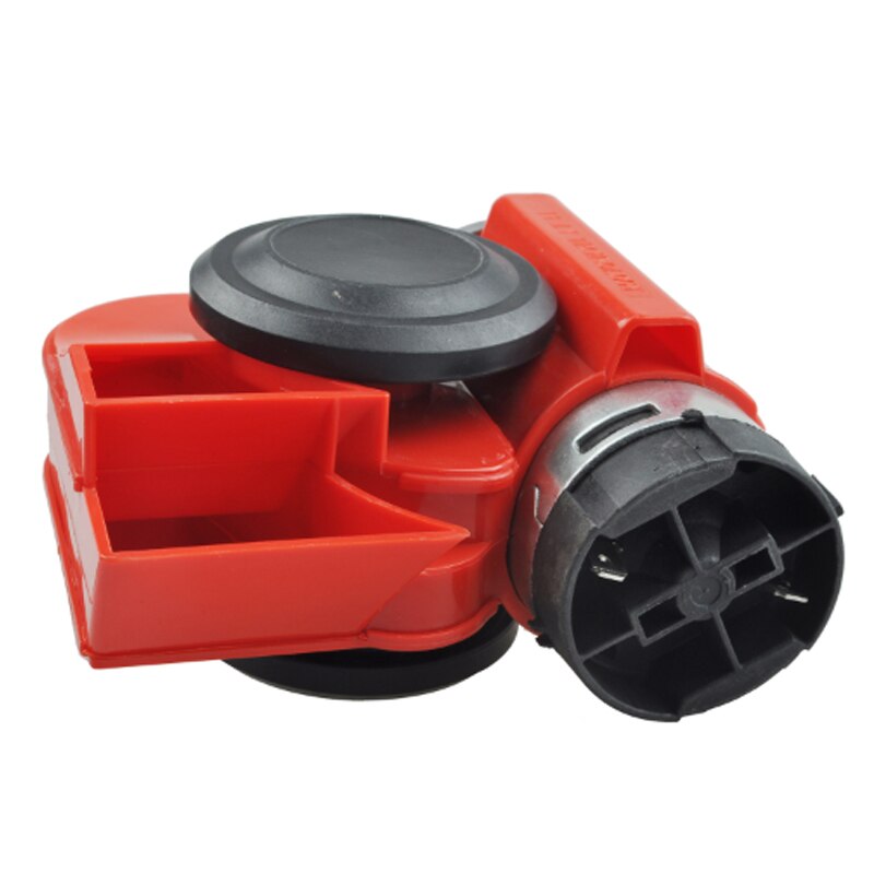 Twin Dual Tone Compact Air Loud Horn 12V 110-125db Compressor Red Motorcycle Horn