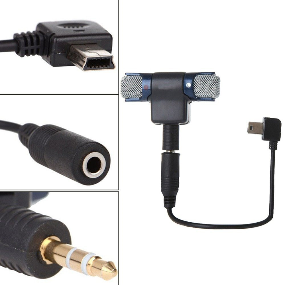 Microphone externe noir 3.5mm à pince + câble adaptateur pour GoPro Microphone externe noir 3.5mm à pince + câble adaptateur pour GoPro