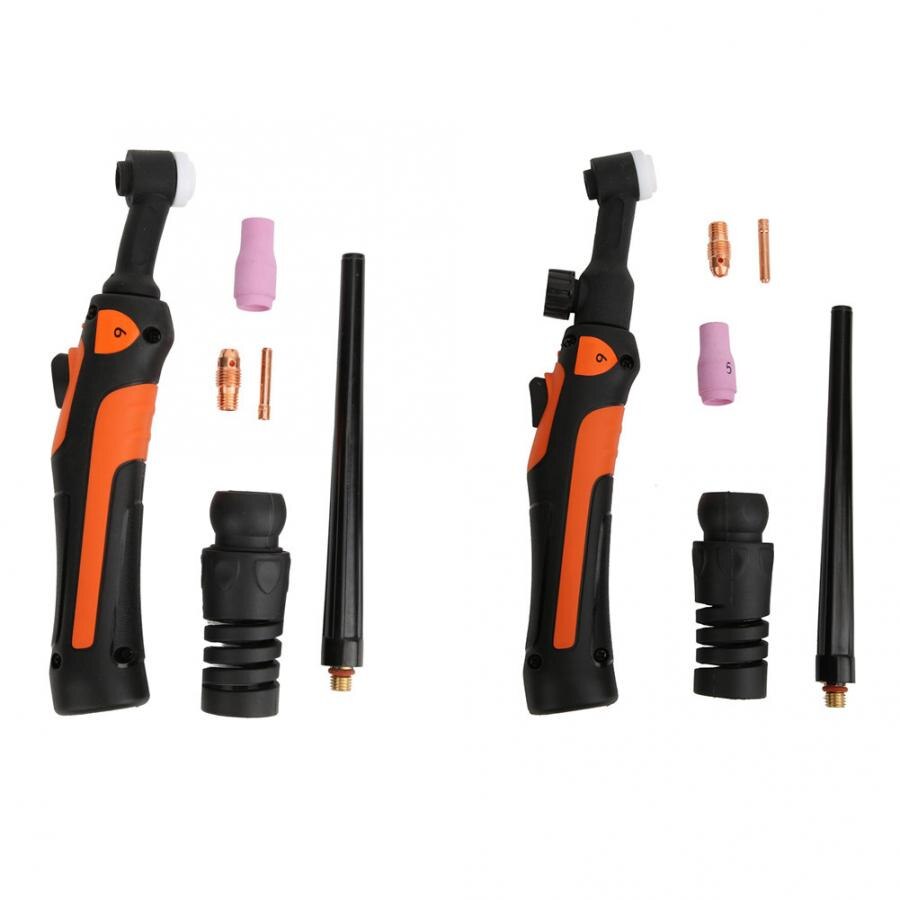 TIG-9 TIG Welding Torch Consumables Set Flexible Head Body Collet Ceramic Nozzle Long Back Cap Electrode Holder